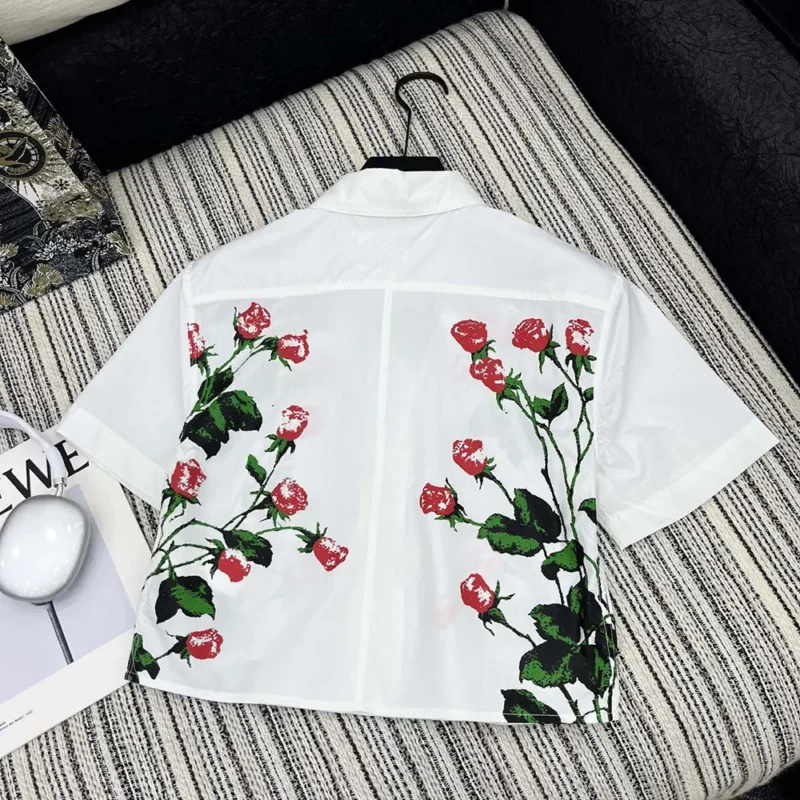 Loewe Women Short Sleeve Shirt in Cotton-White