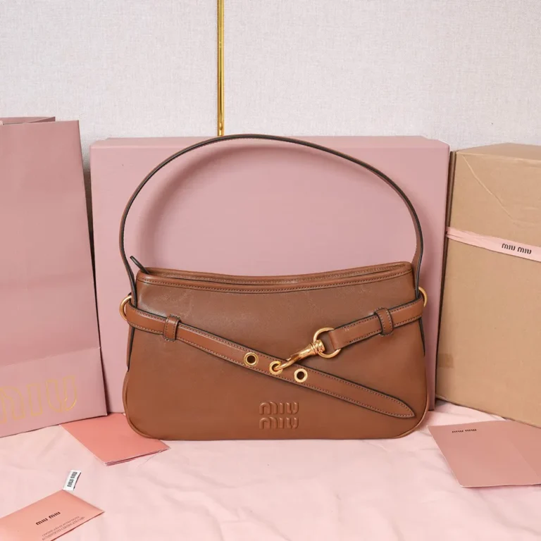 Miu Miu Women Aventure Nappa Leather Bag-Brown 5BC182