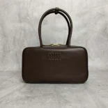 Miu Miu Women Beau Leather Top-handle Bag-Briarwood 5BB172