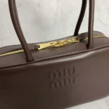Miu Miu Women Beau Leather Top-handle Bag-Briarwood 5BB172