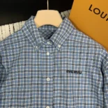 Miu Miu Women Checked Poplin Shirt MK1659