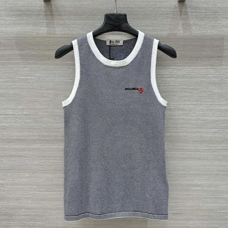 Miu Miu Women Petit Bateau X Miu Miu Ribbed Jersey Top