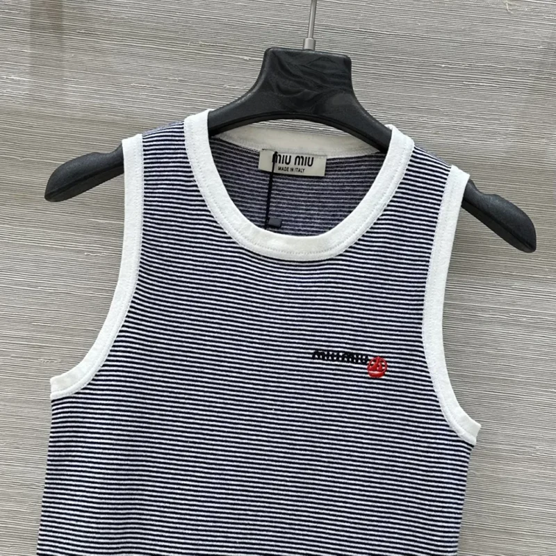 Miu Miu Women Petit Bateau X Miu Miu Ribbed Jersey Top