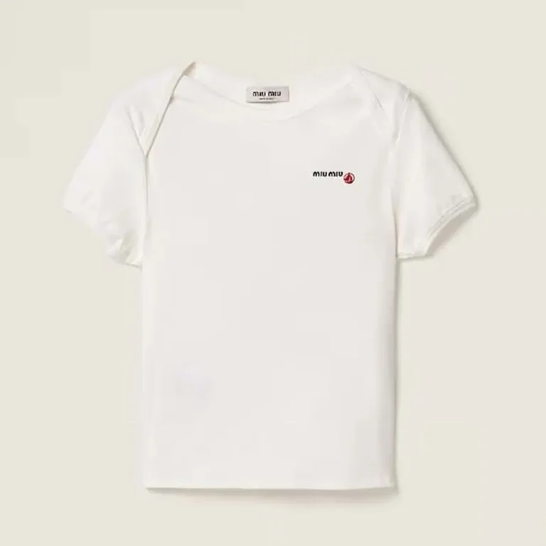 Miu Miu Women Petit Bateau X Miu Miu Stretch Jersey Regular T-shirt