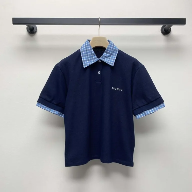 Miu Miu Women Piqué and Poplin Polo Shirt MJN555