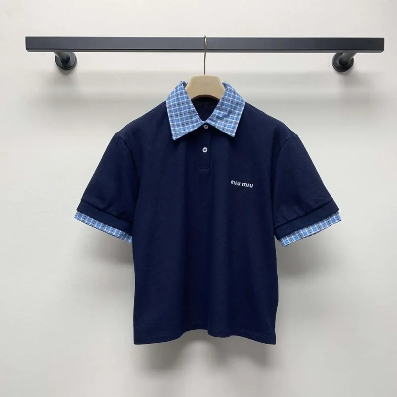 Miu Miu Women Piqué and Poplin Polo Shirt MJN555