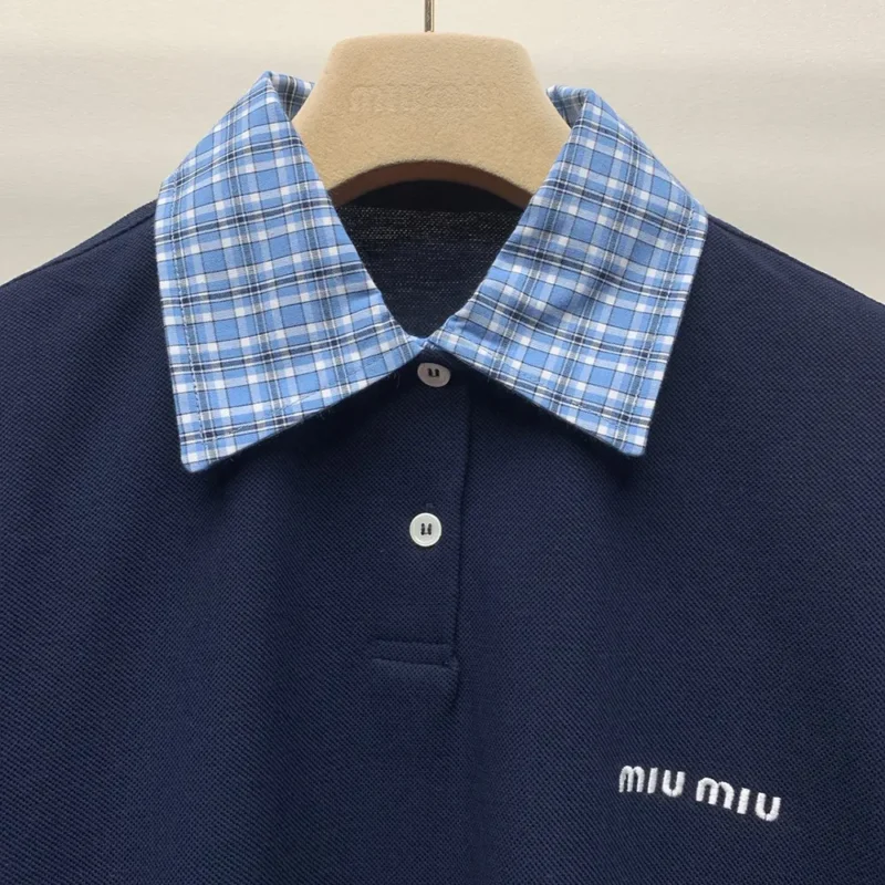 Miu Miu Women Piqué and Poplin Polo Shirt MJN555