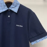 Miu Miu Women Piqué and Poplin Polo Shirt MJN555