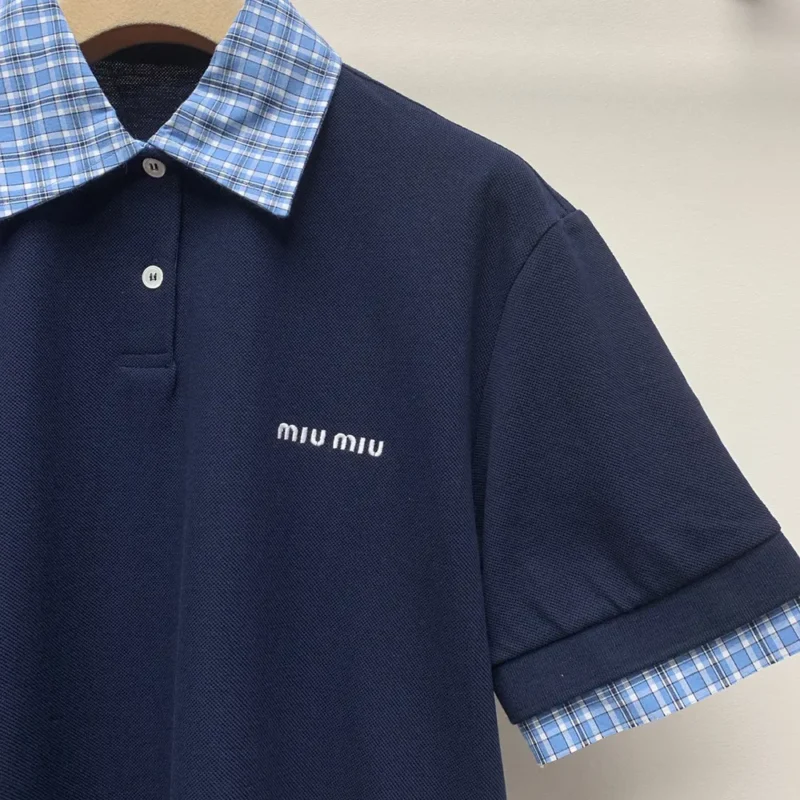 Miu Miu Women Piqué and Poplin Polo Shirt MJN555