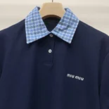 Miu Miu Women Piqué and Poplin Polo Shirt MJN555