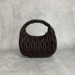 Miu Miu Women Wander Matelassé Nappa Leather Hobo Bag-Briarwood