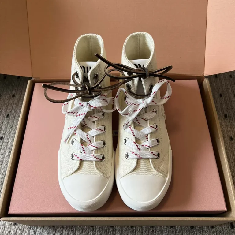 Miu Miu Women Washed Denim High-top Sneakers 5T385ECSLF0304F