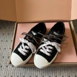 Miu Miu Women Washed Denim Sneakers-Black 5E384ECSLF0002F005