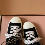 Miu Miu Women Washed Denim Sneakers-Black 5E384ECSLF0002F005