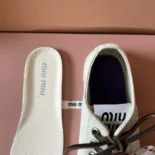 Miu Miu Women Washed Denim Sneakers-White 5E384ECSLF0304F005