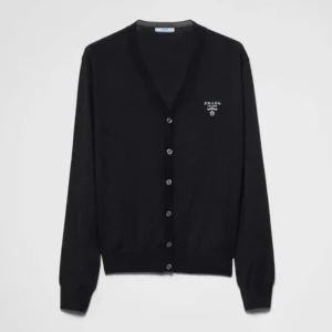 Prada Men Cashmere Cardigan-Black P25L87102T