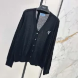 Prada Men Cashmere Cardigan-Black P25L87102T