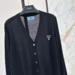 Prada Men Cashmere Cardigan-Black P25L87102T