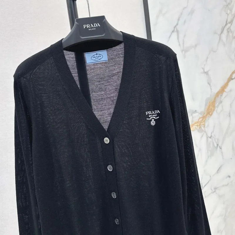 Prada Men Cashmere Cardigan-Black P25L87102T