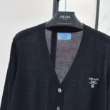 Prada Men Cashmere Cardigan-Black P25L87102T