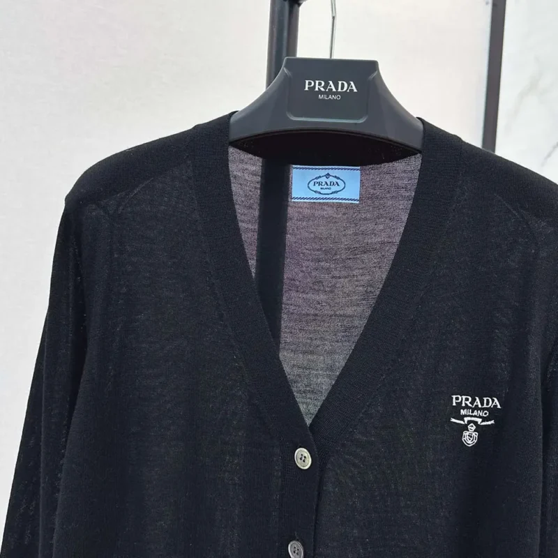 Prada Men Cashmere Cardigan-Black P25L87102T