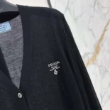 Prada Men Cashmere Cardigan-Black P25L87102T