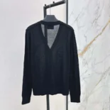 Prada Men Cashmere Cardigan-Black P25L87102T