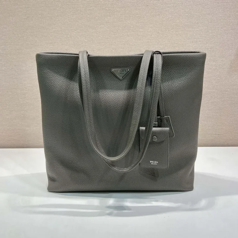 Prada Unisex Leather Tote-Bamboo Gray 2VG1302BBE