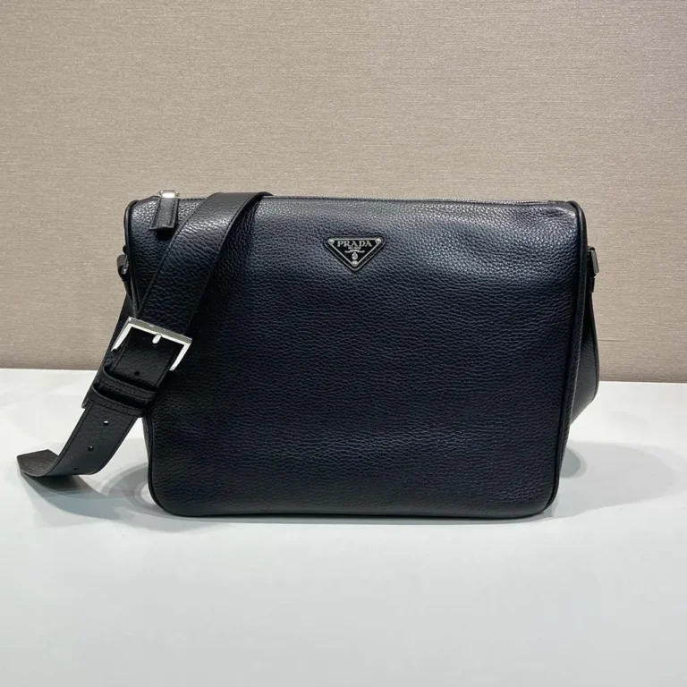 Prada Unisex Medium Leather Shoulder Bag-Black 2VH182