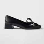 Prada Women Brushed Leather Pumps-Black 1I963N055F0002FD035