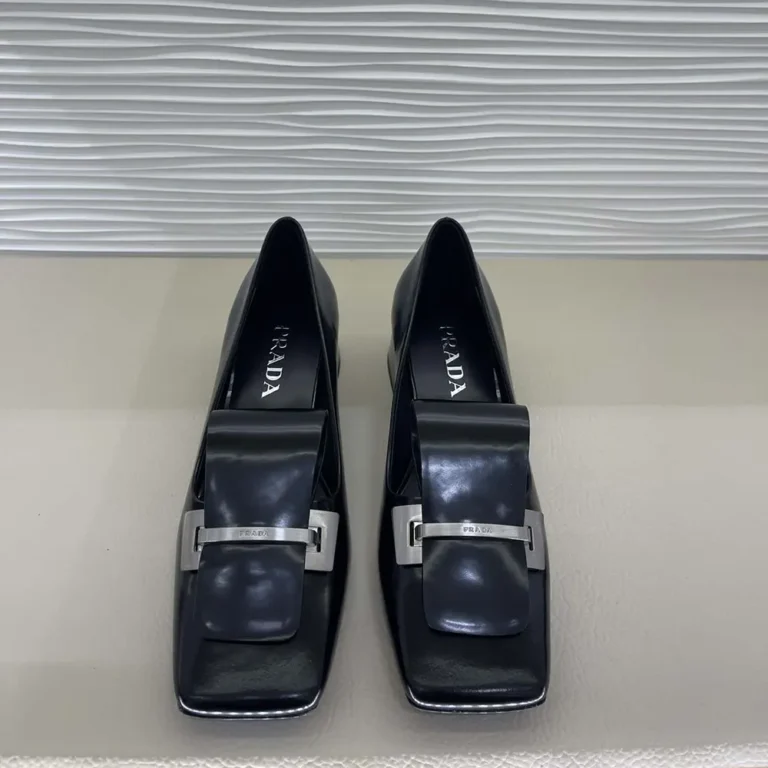 Prada Women Brushed Leather Pumps-Black 1I963N055F0002FD035