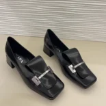 Prada Women Brushed Leather Pumps-Black 1I963N055F0002FD035