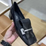 Prada Women Brushed Leather Pumps-Black 1I963N055F0002FD035
