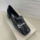 Prada Women Brushed Leather Pumps-Black 1I963N055F0002FD035