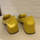 Prada Women Brushed Leather Pumps-Yellow 1I963N055F0377FD035