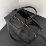 Prada Women Carrie Bowling Bag Medium in Black Calfskin