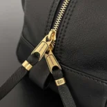 Prada Women Carrie Bowling Bag Small in Black Calfskin