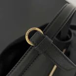 Prada Women Carrie Bowling Bag Small in Black Calfskin