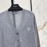 Prada Women Cashmere Cardigan-Gray P25L87102T
