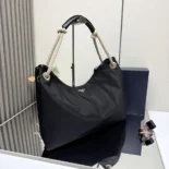 Prada Women Mariner Large Re-Nylon Shoulder Bag-Black 1BC244