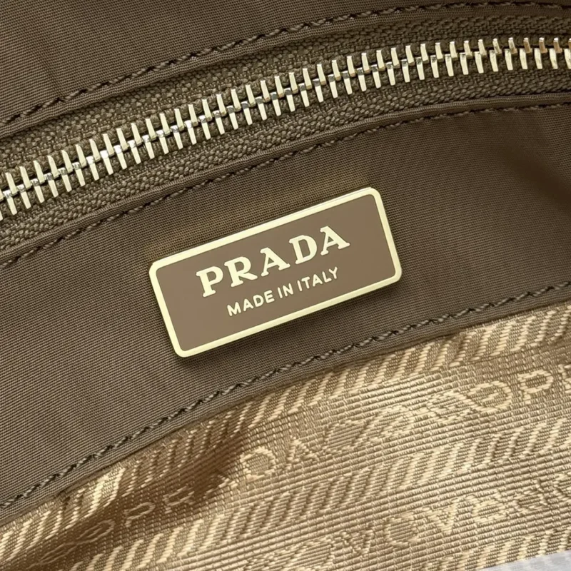 Prada Women Mariner Large Re-Nylon Shoulder Bag-Brown 1BC244