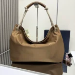 Prada Women Mariner Large Re-Nylon Shoulder Bag-Brown 1BC244