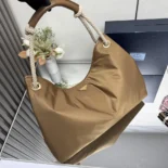 Prada Women Mariner Large Re-Nylon Shoulder Bag-Brown 1BC244