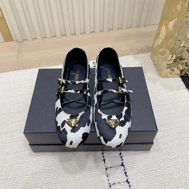 Prada Women Printed Leather Ballerinas 1F794NASAF0G3NFD005