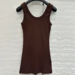 Prada Women Ribbed Knit Top-Cocoa Brown 39576L14L0