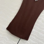 Prada Women Ribbed Knit Top-Cocoa Brown 39576L14L0