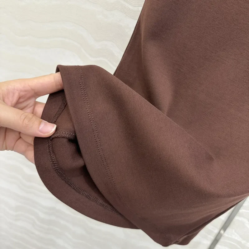 Prada Women Ribbed Knit Top-Cocoa Brown 39576L14L0