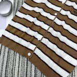 Prada Women Short-sleeved Striped Cotton Cardigan-White