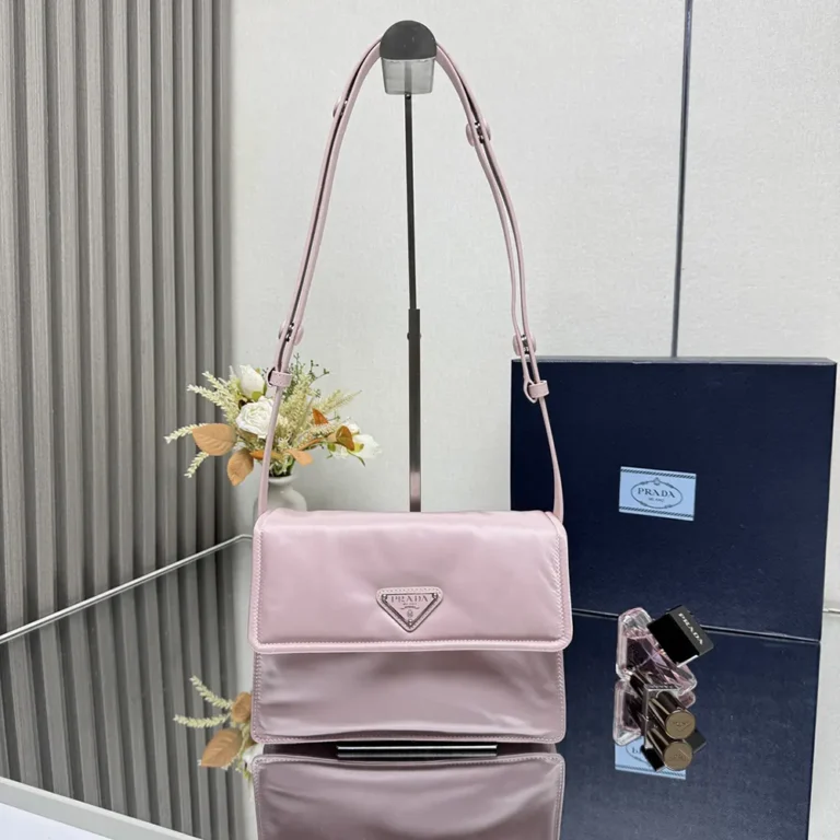 Prada Women Small Padded Re-Nylon Shoulder Bag-Pink