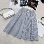 Prada Women Striped Poplin Skirt 21X00016QH